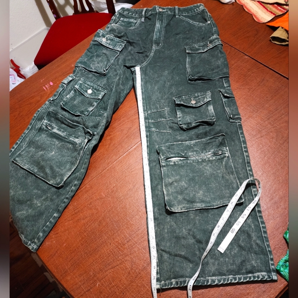 Fashion Nova Rise Cargo Jeans Pants 👖